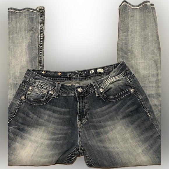 2000s Miss Me Rhinestone Cross Bootcut Jeans - Picture 4 of 9